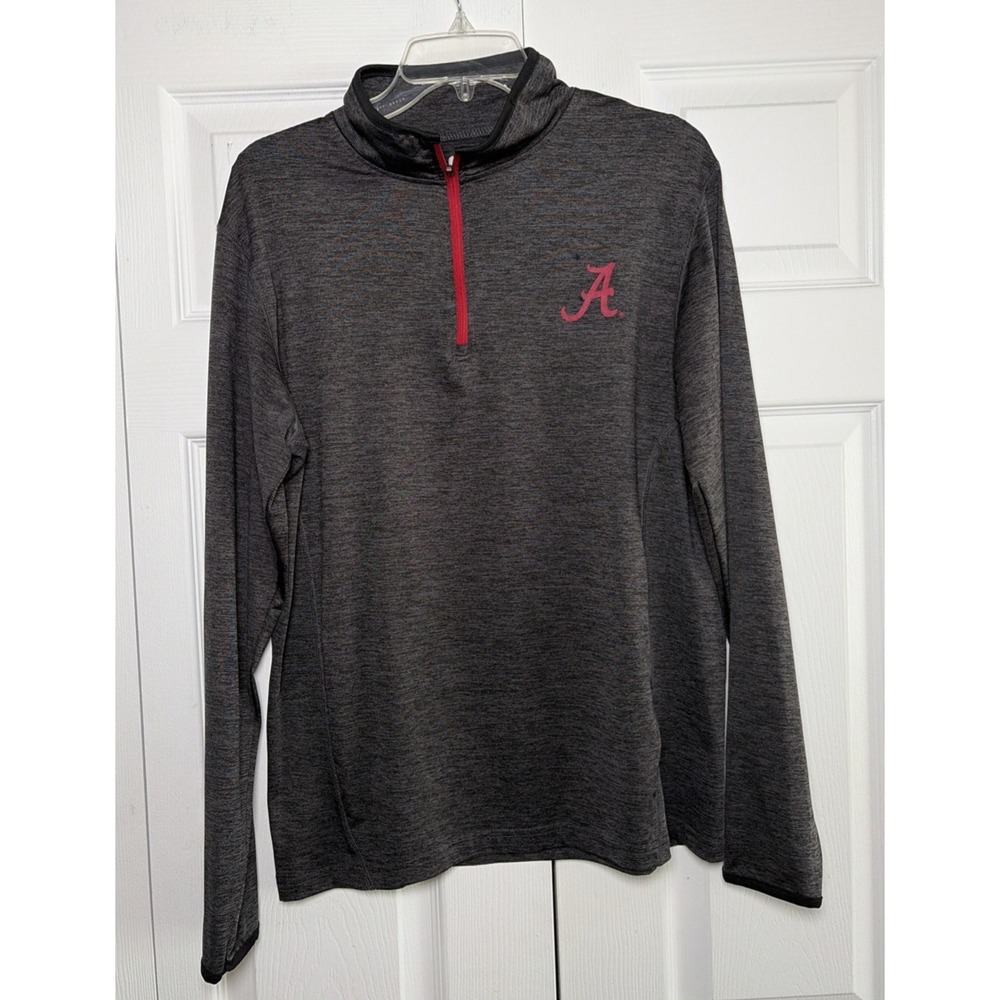 Colosseum Alabama Crimson Tide Quarter Zip Mens Size S Gray Pullover NCAA Game